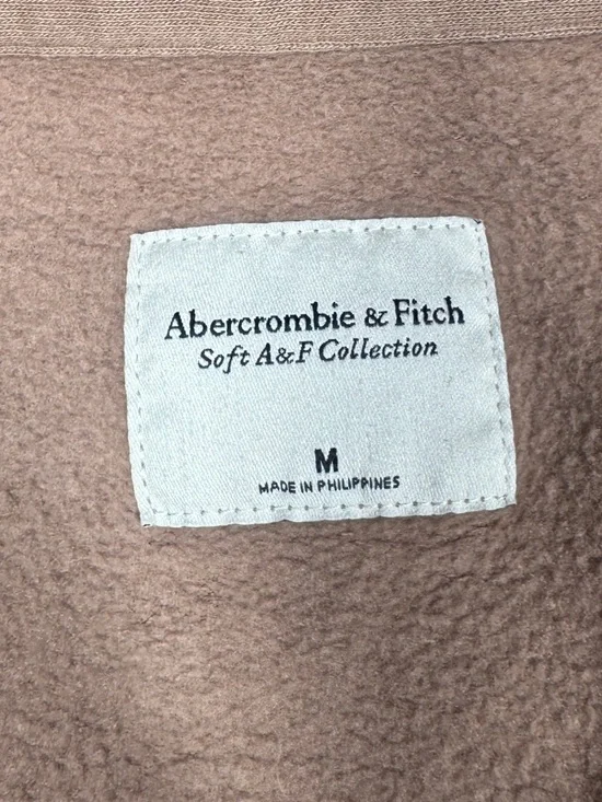 Abercrombie & Fitch Women’s Soft A and F Fleece Button Front Tan Jacket Medium - Picture 14 of 15